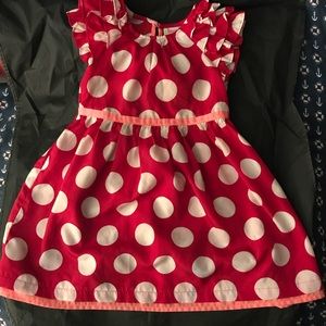 Girls 5T Red And White Polka Dot Dress